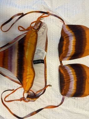 La Blanca Orange, Brown & Purple Stripe Bikini